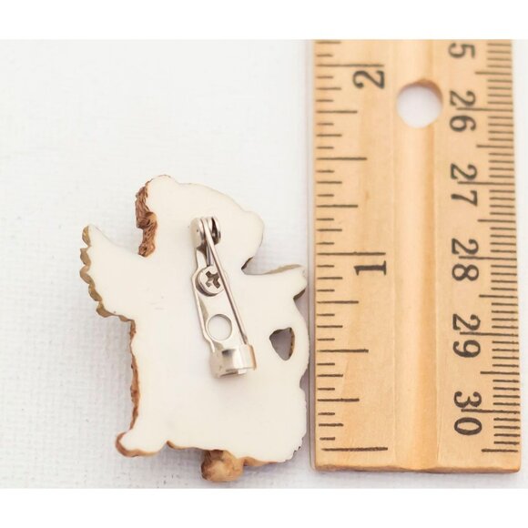 Adorable Vintage Angel Dog Brooch - A3 - Picture 2 of 2